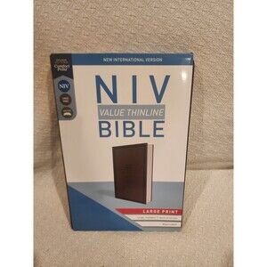NIV Zondervan Value Thinline Bible Large Print  Leathersoft Chocolate Brown